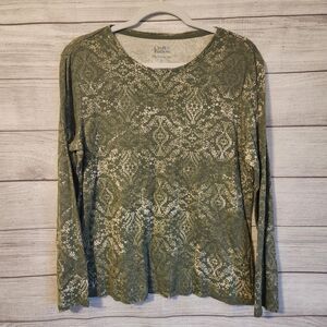 Croft & barrow XL 100% cotton green long sleeve casual t-shirt